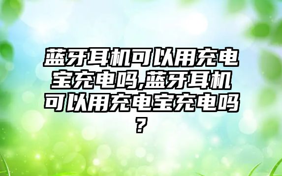 藍(lán)牙耳機可以用充電寶充電嗎,藍(lán)牙耳機可以用充電寶充電嗎?