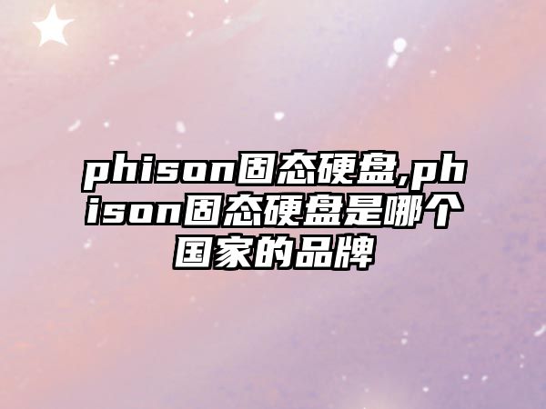 phison固態(tài)硬盤,phison固態(tài)硬盤是哪個(gè)國(guó)家的品牌