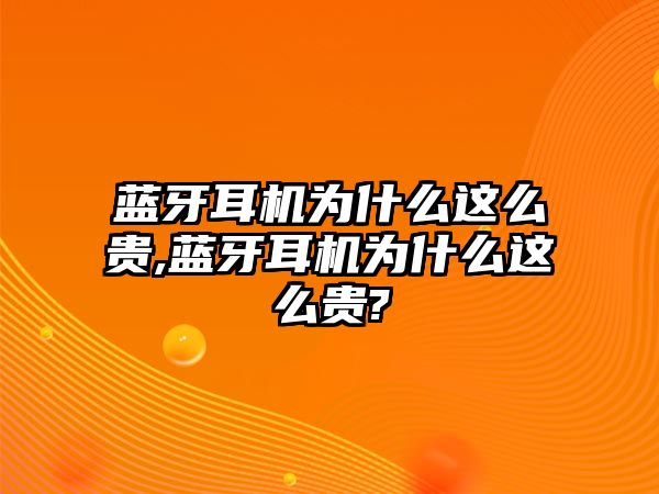 藍(lán)牙耳機(jī)為什么這么貴,藍(lán)牙耳機(jī)為什么這么貴?