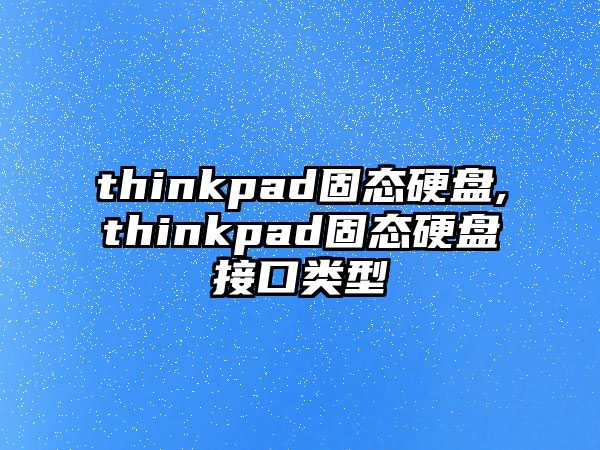 thinkpad固態(tài)硬盤(pán),thinkpad固態(tài)硬盤(pán)接口類(lèi)型