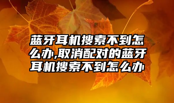 藍(lán)牙耳機搜索不到怎么辦,取消配對的藍(lán)牙耳機搜索不到怎么辦