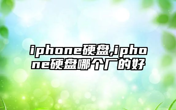 iphone硬盤,iphone硬盤哪個(gè)廠的好