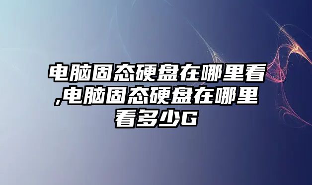 電腦固態(tài)硬盤(pán)在哪里看,電腦固態(tài)硬盤(pán)在哪里看多少G