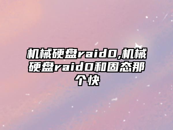 機械硬盤raid0,機械硬盤raid0和固態(tài)那個快