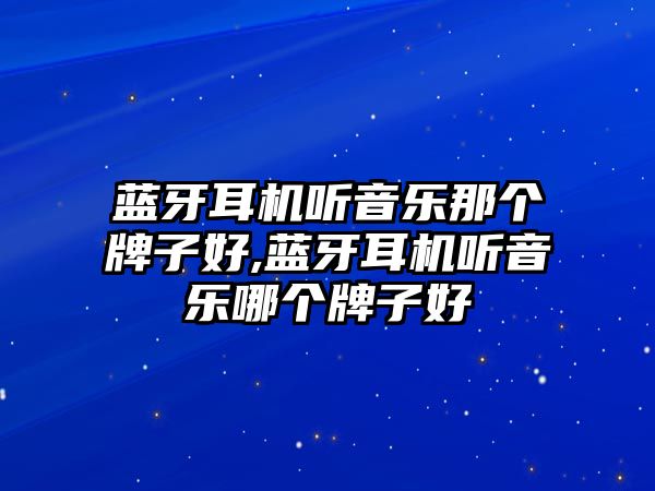 藍(lán)牙耳機(jī)聽(tīng)音樂(lè)那個(gè)牌子好,藍(lán)牙耳機(jī)聽(tīng)音樂(lè)哪個(gè)牌子好