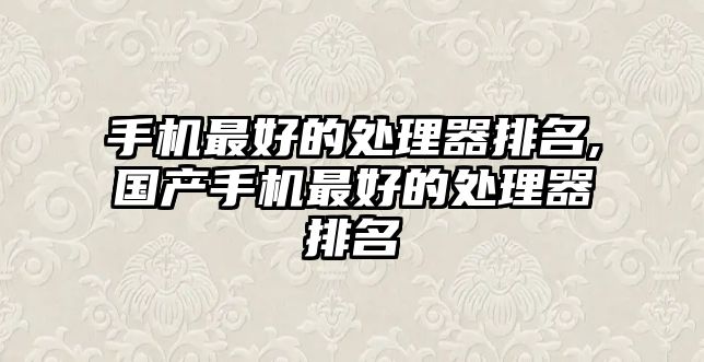 手機(jī)最好的處理器排名,國產(chǎn)手機(jī)最好的處理器排名