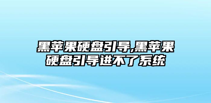 黑蘋果硬盤引導(dǎo),黑蘋果硬盤引導(dǎo)進(jìn)不了系統(tǒng)