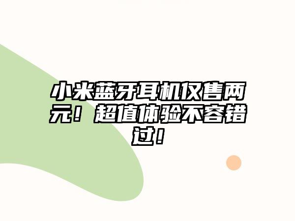 小米藍(lán)牙耳機(jī)僅售兩元！超值體驗(yàn)不容錯過！