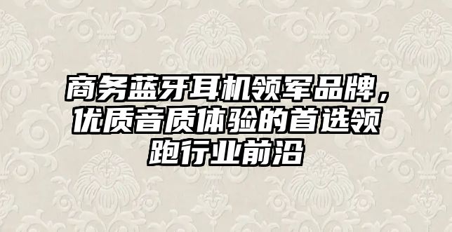 商務(wù)藍(lán)牙耳機(jī)領(lǐng)軍品牌，優(yōu)質(zhì)音質(zhì)體驗(yàn)的首選領(lǐng)跑行業(yè)前沿