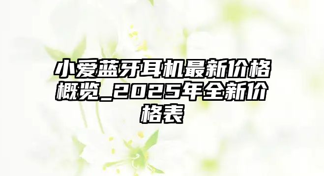 小愛藍(lán)牙耳機(jī)最新價(jià)格概覽_2025年全新價(jià)格表