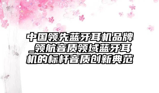 中國領(lǐng)先藍牙耳機品牌_領(lǐng)航音質(zhì)領(lǐng)域藍牙耳機的標桿音質(zhì)創(chuàng)新典范