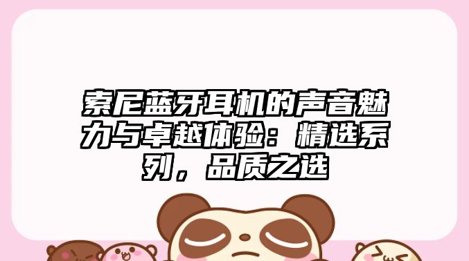 索尼藍(lán)牙耳機(jī)的聲音魅力與卓越體驗(yàn)：精選系列，品質(zhì)之選