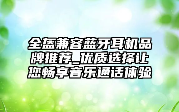 全盔兼容藍牙耳機品牌推薦_優(yōu)質(zhì)選擇讓您暢享音樂通話體驗